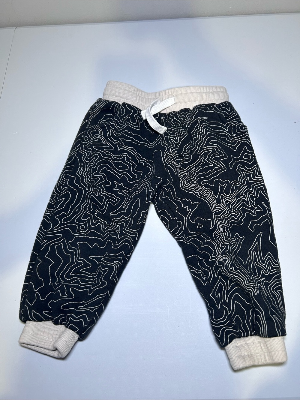Little Bipsy Topographic Jogger Sweatpants Black White 2-3T Toddler Unisex